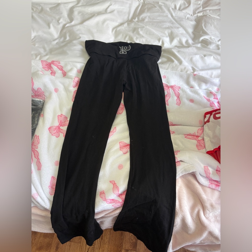VS PINK flared fold over yoga pants